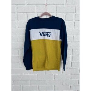 VANS Off The Wall Long Sleeve Blue White Yellow Mens Small